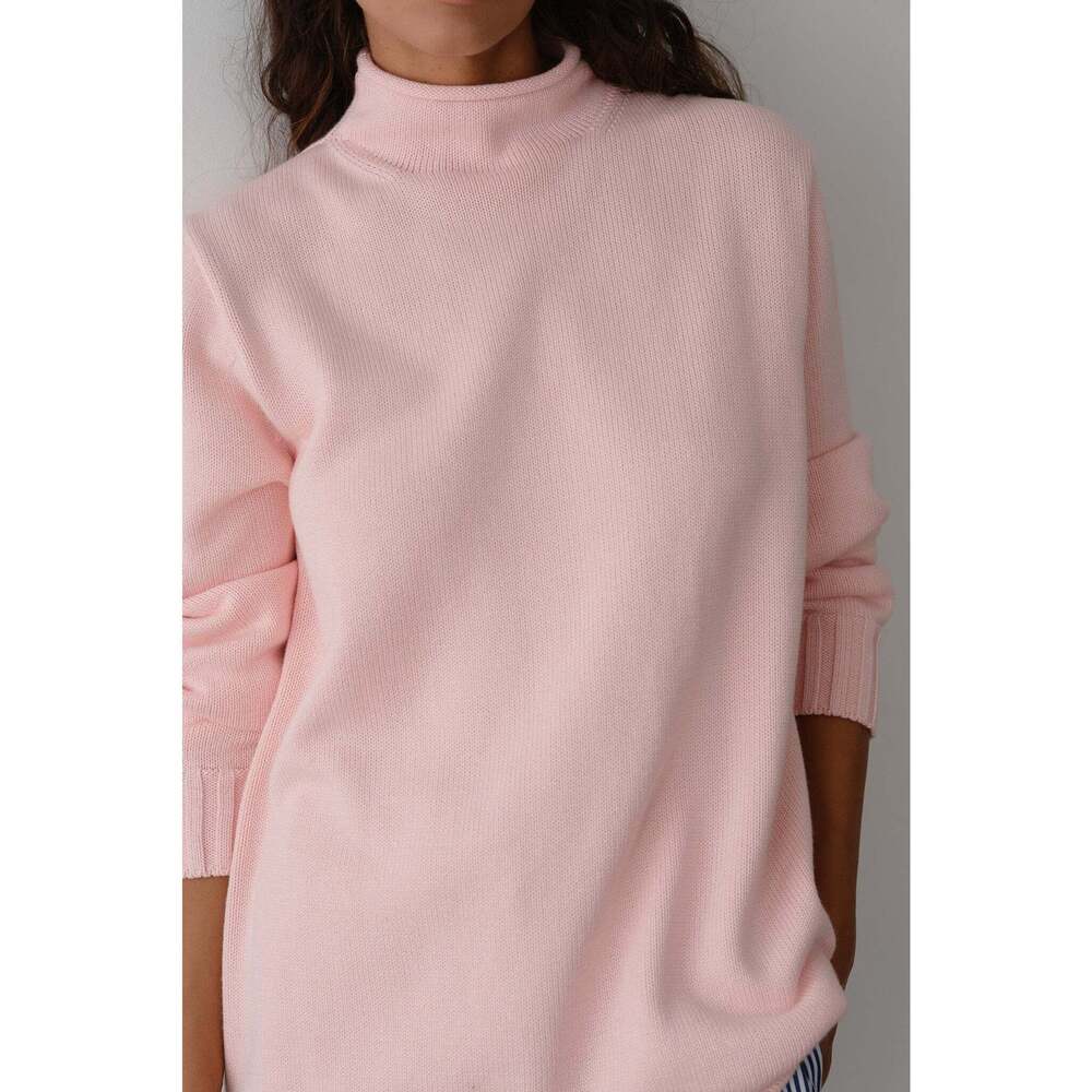 DONNI. The Cotton Cashmere Roll Neck Sweater Size SBallerina / S